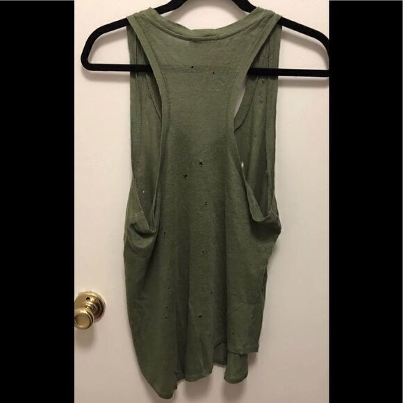 IRO Doris Green Linen Racerback Tank Top, Size 0. #7 - Picture 5 of 6